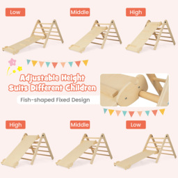 Costway 3 in 1 Natural Kids Foldable Climbing Toy - Size: 109.2 x 50.8 x 10.16cm - Cream - Wilko - thumbnail 5