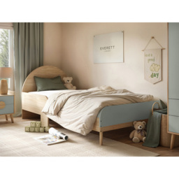 Flair Noah Single Green and Oak Bed Frame with Curved Headboard - Wilko - thumbnail 6