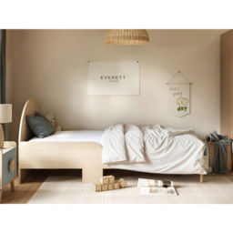 Flair Noah Single Green and Oak Bed Frame with Curved Headboard - Wilko - thumbnail 5