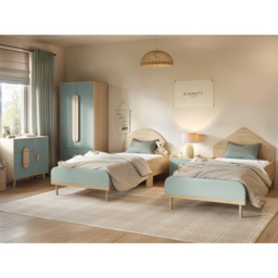 Flair Noah Single Green and Oak Bed Frame with Curved Headboard - Wilko - thumbnail 7