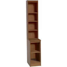 R White Cabinets 6 Shelf Brown Desk Height Bookcase with Hutch - Size: 182.8 x 30 x 54cm - Wilko - thumbnail 3