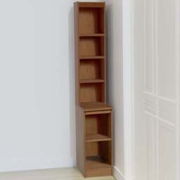 R White Cabinets 6 Shelf Brown Desk Height Bookcase with Hutch - Size: 182.8 x 30 x 54cm - Wilko - thumbnail 1