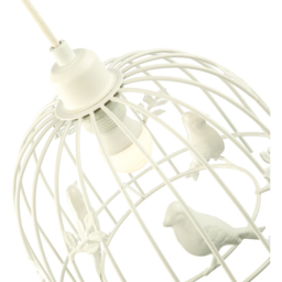Happy Homewares White Gloss Metal Birdcage Birds and Leaves Shabby Chic Pendant Shade - Size: 16 x 25 x 25cm - Wilko - thumbnail 7