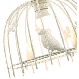 Happy Homewares White Gloss Metal Birdcage Birds and Leaves Shabby Chic Pendant Shade - Size: 16 x 25 x 25cm - Wilko - thumbnail 4