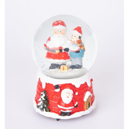 Single Shatchi Christmas Santa Tree Scene Resin Base Musical Snowglobe in Assorted Style - Size: 150 x 150 x 100cm - Multi - Wilko - thumbnail 3