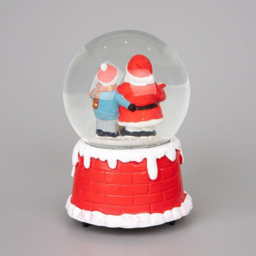 Single Shatchi Christmas Santa Tree Scene Resin Base Musical Snowglobe in Assorted Style - Size: 150 x 150 x 100cm - Multi - Wilko - thumbnail 4