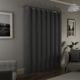Enhanced Living Austin Grey Thermal Blackout Eyelet Curtains 117 x 183cm - Wilko - thumbnail 4