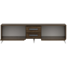 Decorotika Tex 2 Drawers 2 Door Walnut Wide TV Unit - Size: 45.7 x 160 x 35cm - Brown - Wilko - thumbnail 3