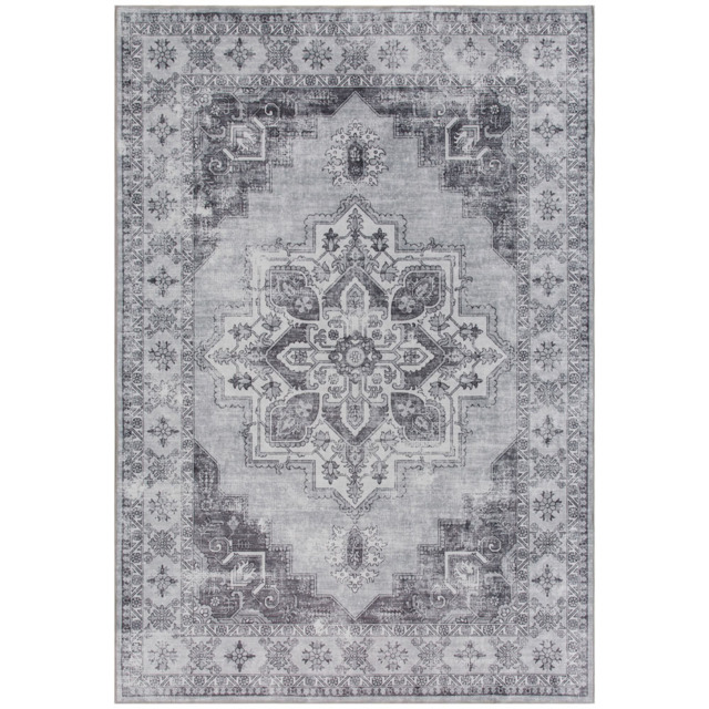 HOMCOM Grey Floral Flannel Non Slip Rug 170 x 120cm - Size: 11 x 29 x 33cm - Wilko - image 1