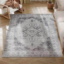 HOMCOM Grey Floral Flannel Non Slip Rug 170 x 120cm - Size: 11 x 29 x 33cm - Wilko - thumbnail 5