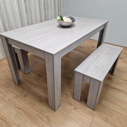 Portland 4 Seater Wooden Dining Bench Set Grey - Wilko - thumbnail 5