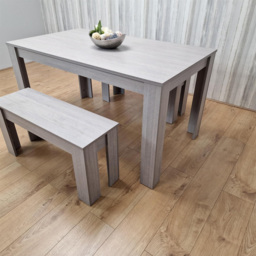 Portland 4 Seater Wooden Dining Bench Set Grey - Wilko - thumbnail 6
