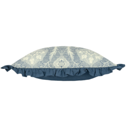 Paoletti Kirkton French Blue Floral Pleated Cushion - Size: 50 x 50 cm - Wilko - thumbnail 6