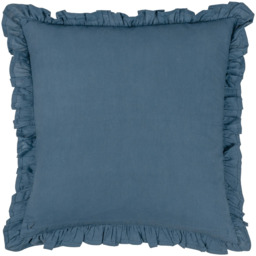 Paoletti Kirkton French Blue Floral Pleated Cushion - Size: 50 x 50 cm - Wilko - thumbnail 4