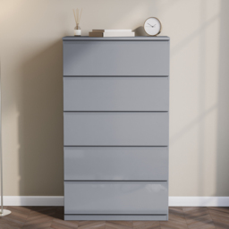 Vida Designs Glinton 5 Drawer Grey Chest of Drawers - Wilko - thumbnail 4