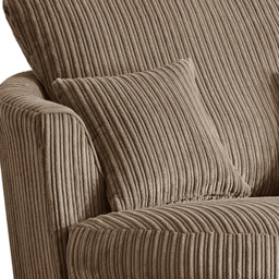 Portland Luxor Coffee Jumbo Cord Swivel Chair - Size: Single - Brown - Wilko - thumbnail 4