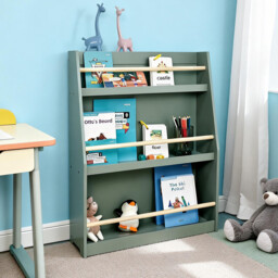 Front Facing Kids 3 Tier Bookshelf Sage - Wilko - thumbnail 3