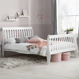 Belford Double White Wooden Bed - Birlea - Wilko