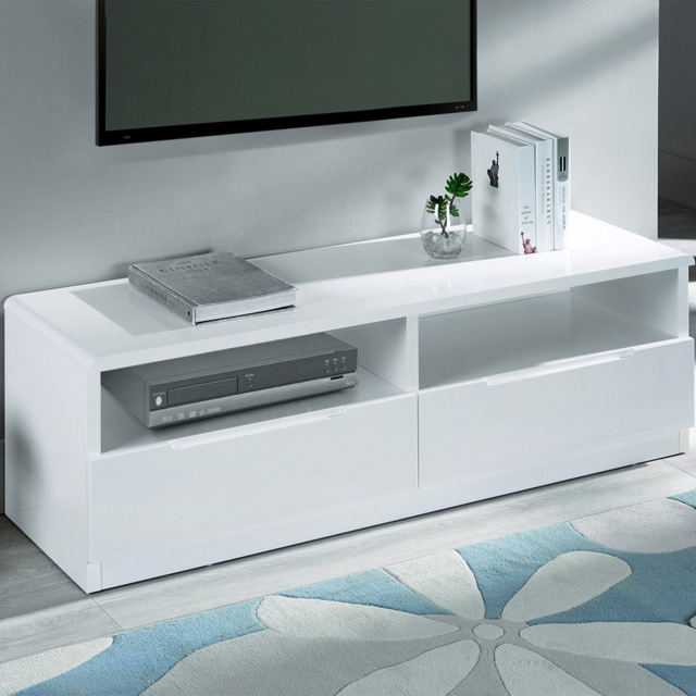 Julian Bowen Manhattan 2 Drawer White Media Unit - Size: 40 x 130 x 45cm - Wilko - image 1