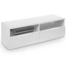 Julian Bowen Manhattan 2 Drawer White Media Unit - Size: 40 x 130 x 45cm - Wilko - thumbnail 3