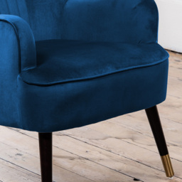 Artemis Home Madison Dark Blue Velvet Accent Chair - Size: Single - Wilko - thumbnail 4