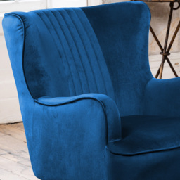 Artemis Home Madison Dark Blue Velvet Accent Chair - Size: Single - Wilko - thumbnail 3