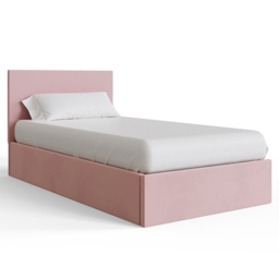 GFW Single Blush Pink Velvet End Lift Ottoman Bed - Wilko - thumbnail 4