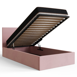 GFW Single Blush Pink Velvet End Lift Ottoman Bed - Wilko - thumbnail 6
