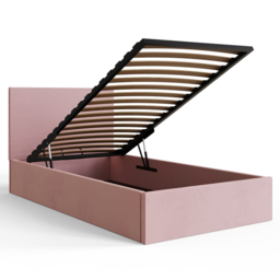 GFW Single Blush Pink Velvet End Lift Ottoman Bed - Wilko - thumbnail 7