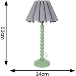 ValueLights Bobbins Grey Scallop Tapered Shade Sage Green LED Table Lamp - Wilko - thumbnail 5