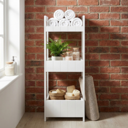 Kingston White Bathroom Caddy - Size: 28 x 74 x 20cm - Wilko - thumbnail 6