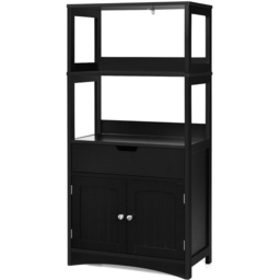 Costway Multipurpose Storage Cabinet with Drawer for Bathroom-Black - Size: 60 x 32.5 x 122cm - Wilko - thumbnail 3