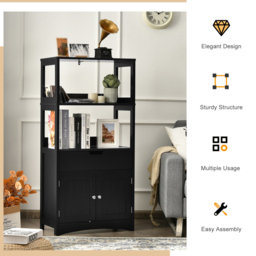 Costway Multipurpose Storage Cabinet with Drawer for Bathroom-Black - Size: 60 x 32.5 x 122cm - Wilko - thumbnail 7
