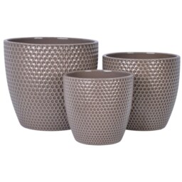Honeycomb Finish Planter  - Taupe /19cm - Wilko - thumbnail 3