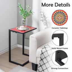Costway C-shaped Outdoor Side Table - Size: 68.6 x 45.7 x 12.7cm - Multi - Wilko - thumbnail 7