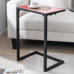 Costway C-shaped Outdoor Side Table - Size: 68.6 x 45.7 x 12.7cm - Multi - Wilko