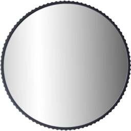 Pacific Lifestyle Black Metal Textured Edged Round Wall Mirror 70cm - Size: 70 x 70cm - Wilko - thumbnail 1
