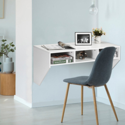 Costway 3 Shelf Wall Mounted Computer Desk White - Size: 122 x 63 x 10cm - Wilko - thumbnail 7