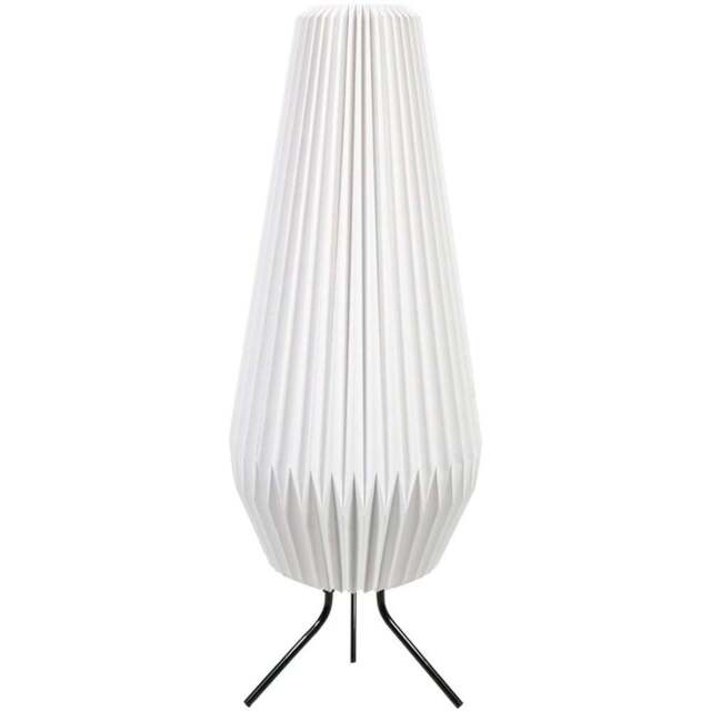 ValueLights Astrid Geometric Origami Teardrop Paper Pleated LED Floor Lamp - Size: 85 x 30 x 30cm - White - Wilko - image 1