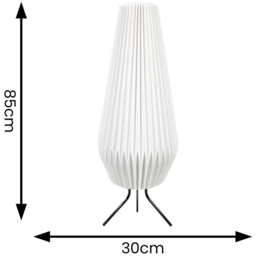 ValueLights Astrid Geometric Origami Teardrop Paper Pleated LED Floor Lamp - Size: 85 x 30 x 30cm - White - Wilko - thumbnail 4