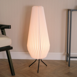 ValueLights Astrid Geometric Origami Teardrop Paper Pleated LED Floor Lamp - Size: 85 x 30 x 30cm - White - Wilko - thumbnail 3