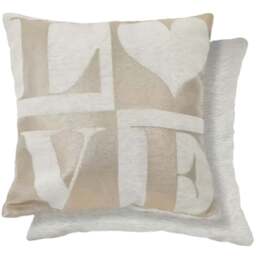 Serene Amor Love Natural Gold Cushion Cover 43 x 43cm - Wilko