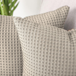 Allure Home Fashions Hotel Taupe Waffle Cushion Cover 2 Pack 50 x 50cm - Brown - Wilko - thumbnail 4