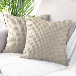 Allure Home Fashions Hotel Taupe Waffle Cushion Cover 2 Pack 50 x 50cm - Brown - Wilko - thumbnail 3