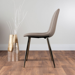 Furniturebox Molini Solara 6 Seater Dining Set White Gloss Cappuccino and Chrome - Brown - Wilko - thumbnail 5
