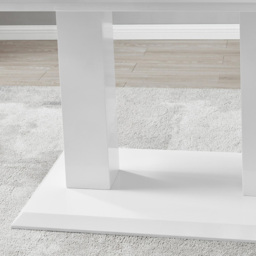 Furniturebox Molini Solara 6 Seater Dining Set White Gloss Cappuccino and Chrome - Brown - Wilko - thumbnail 7