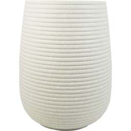 Leaf Mikos White Ridged Composite Planter 41 x 30cm - Size: 41 x 30 x 30cm - Wilko - thumbnail 1