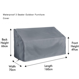 Gr8 Garden 3 Seater Heavy Duty Waterproof Patio Furniture Cover - Size: 70 x 160 x 66cm - Grey - Wilko - thumbnail 5