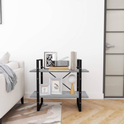 vidaXL 2 Shelf Grey Sonoma Oak Bookcase - Size: 70 x 80 x 30cm - Wilko - thumbnail 7