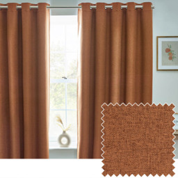 furn. Dawn Brown Thermal Blackout Eyelet Curtain 168 x 229cm - Size: W 229 x D 168cm - Wilko - thumbnail 3